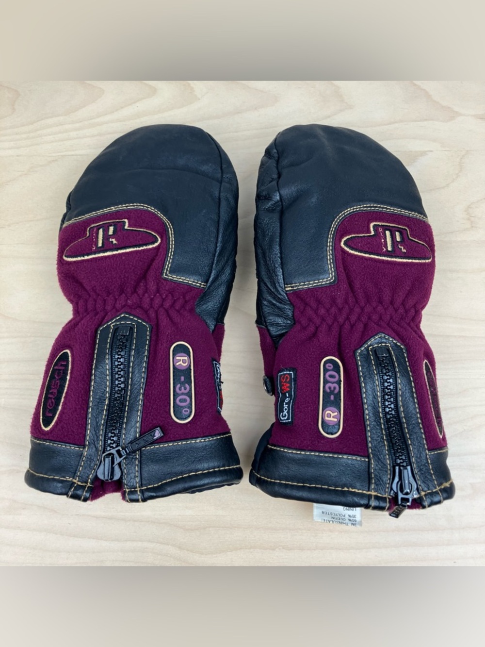 Vintage Reusch Winter Ski Mittens Women’s Size M Gore Wind Stopper Insulated